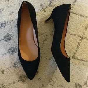 Black suede kitten heels- J. Crew